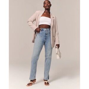 Abercrombie 90s Straight Ultra High Rise Jeans with Distressed cut